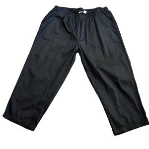 Only Necessities Womens 24WP Black Pull-On Elastic Waist Denim Pant Straight Leg